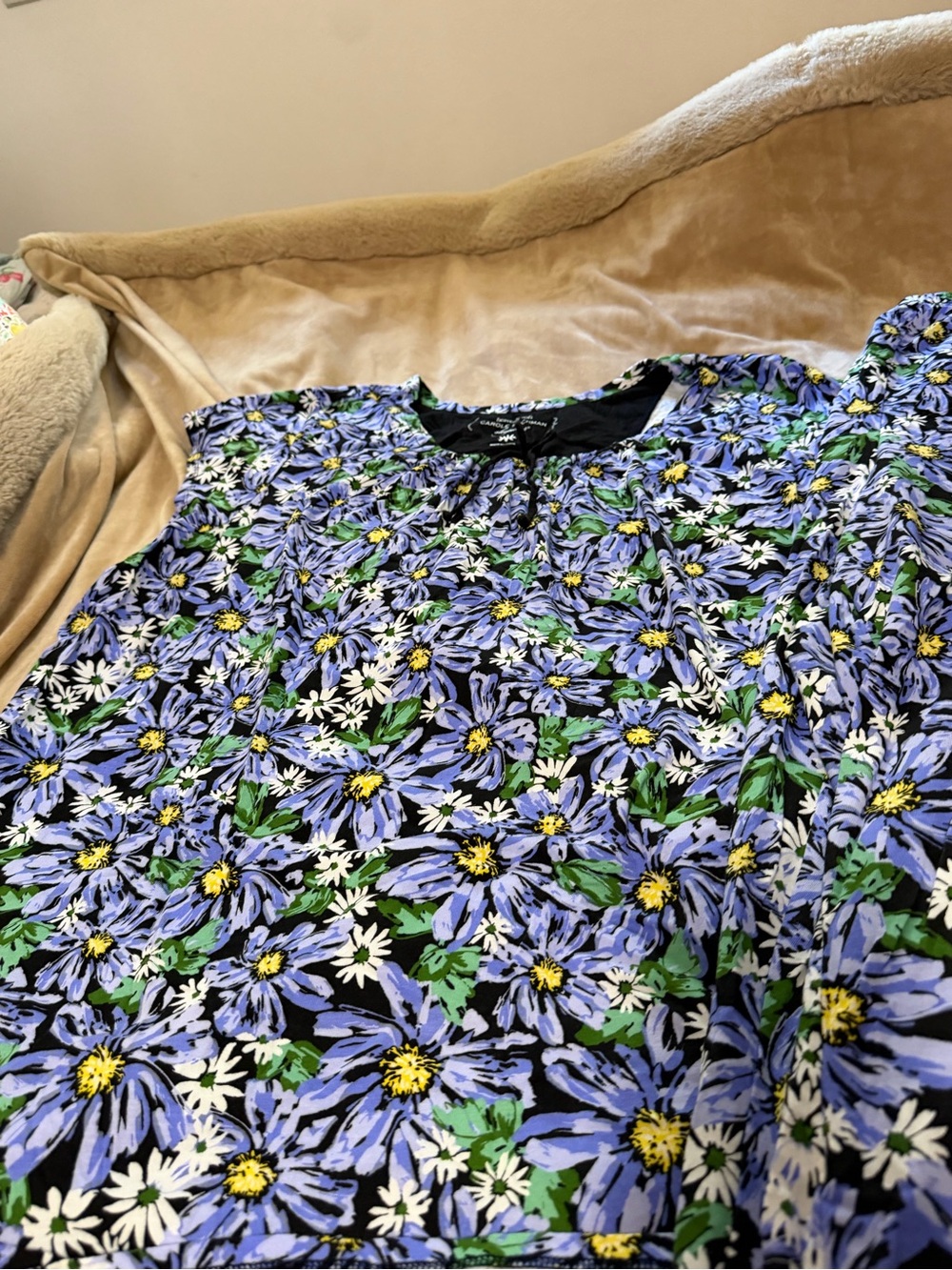 Carole Hochman Black & Purple Floral Two Piece Pajamas Pants & Top Cotton 3X - Picture 2 of 4